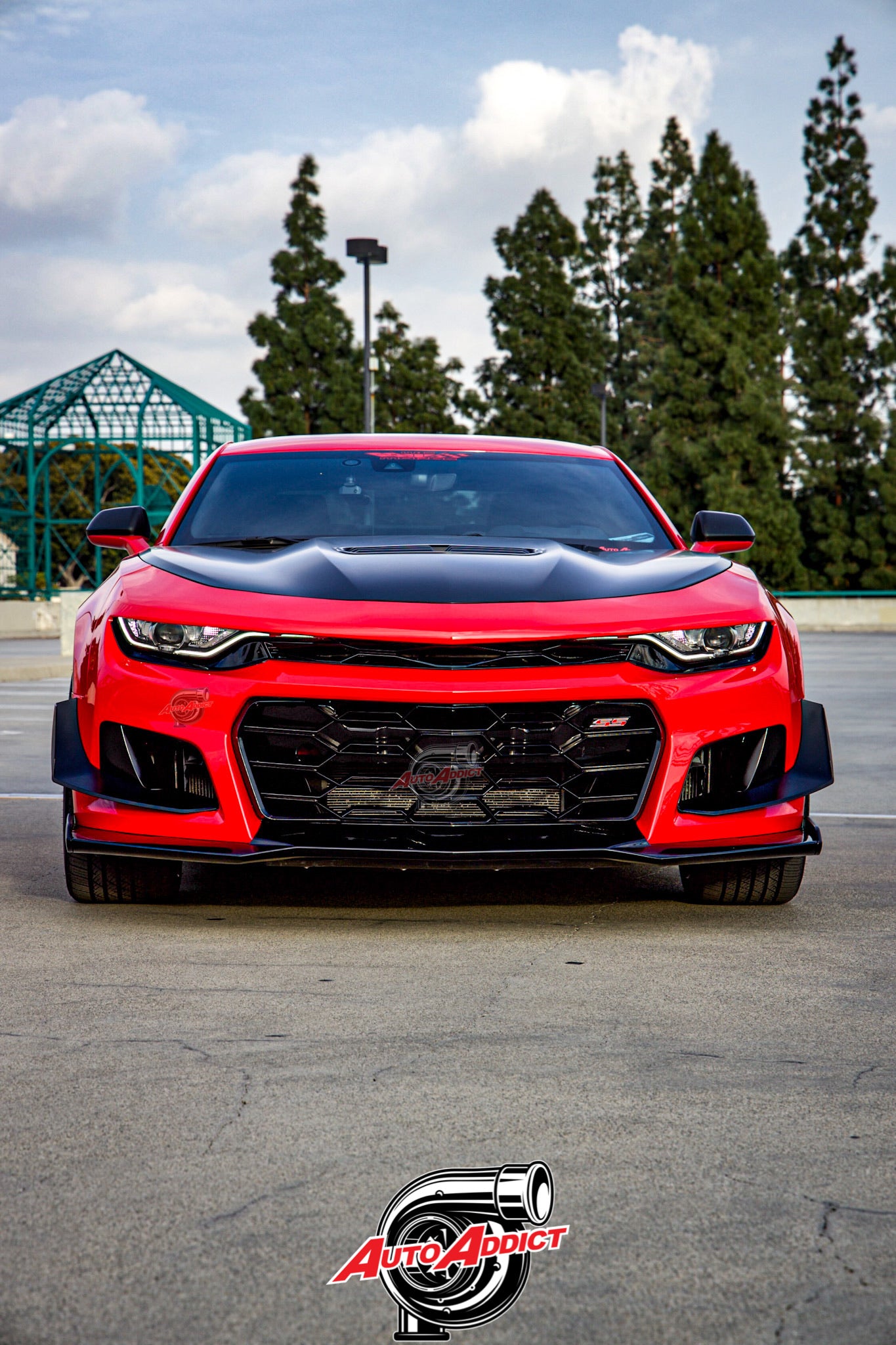 2019-2025 Chevy Camaro ZL1 1LE Track Package Front Bumper Conversion 13pcs Flat BLK w/RS Headlights