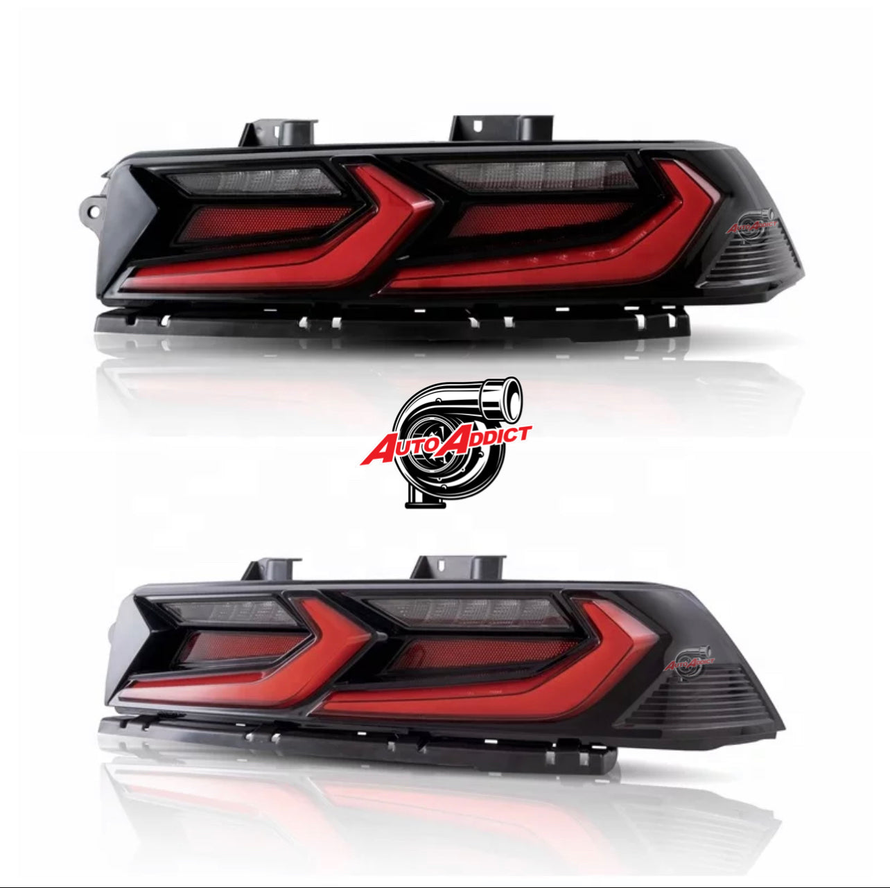 2012-2013 CHEVY CAMARO VELOX LED TAILLIGHTS GLOSS BLACK/SMOKE LENS + CUSTOM HARNESS