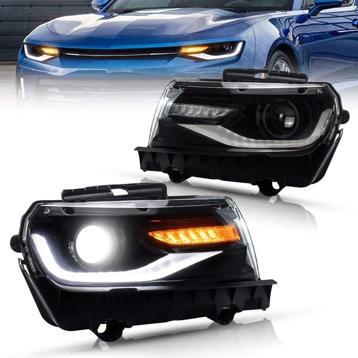 2014-2015 Chevy Camaro 6th Gen Style Headlights Projector LED DRL'S