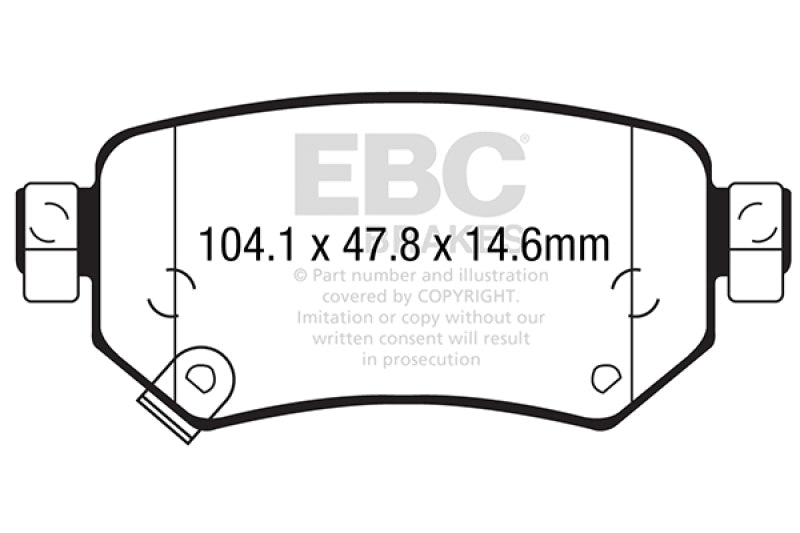 EBC 2016+ Mazda 6 2.5L Yellowstuff Rear Brake Pads