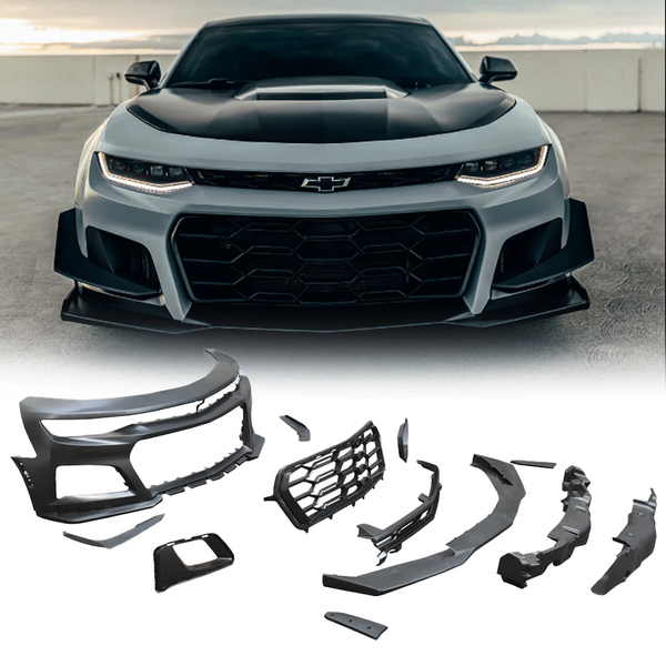 2014-2015 Chevy Camaro ZL1 Style PP Front Bumper Cover + ABS Canards