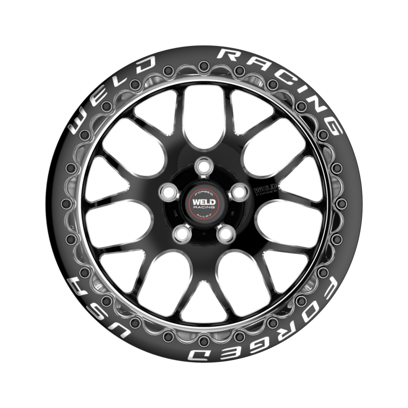 Weld S77 Beadlock 15x10/5x120.65/6.5 BS/3.18 HB-Black Center-Polished Shell-Black SBL MT Wheel