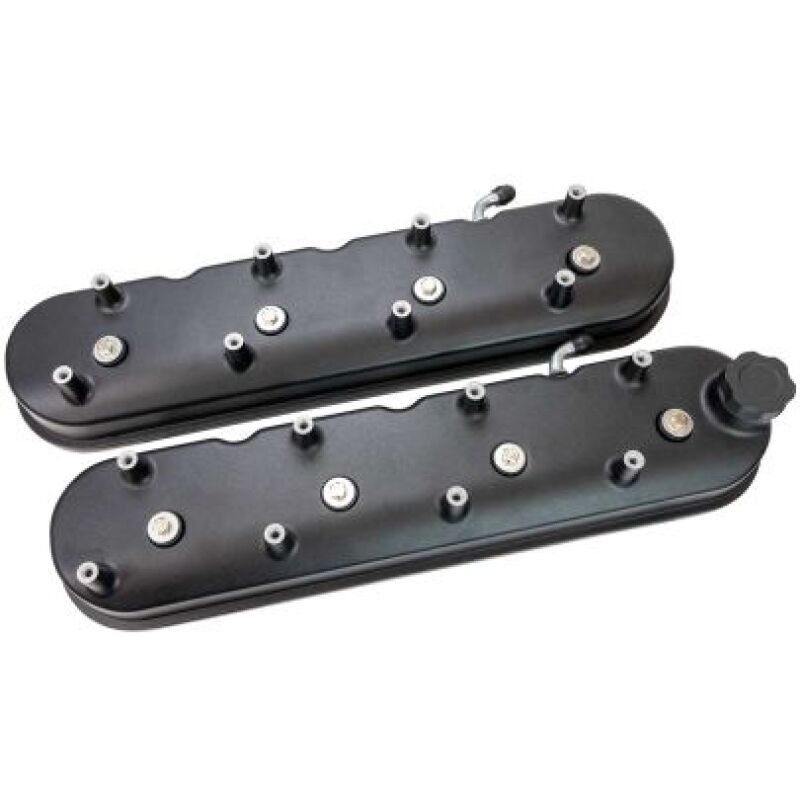 Moroso GM LS 1-1/2in Tall OEM Coil Mounts Black Satin Aluminum Valve Cover - Pair