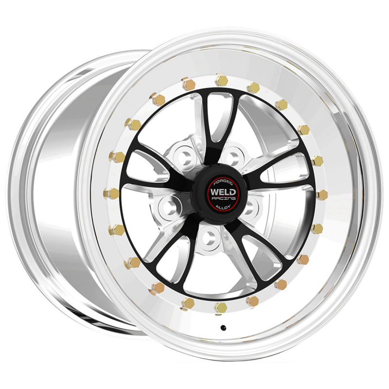 Weld Full Throttle 17x5 / 5x4.5 / 2.2 BS / 3.18 HB - Black Center - Polished Shell - Non-BL Wheel