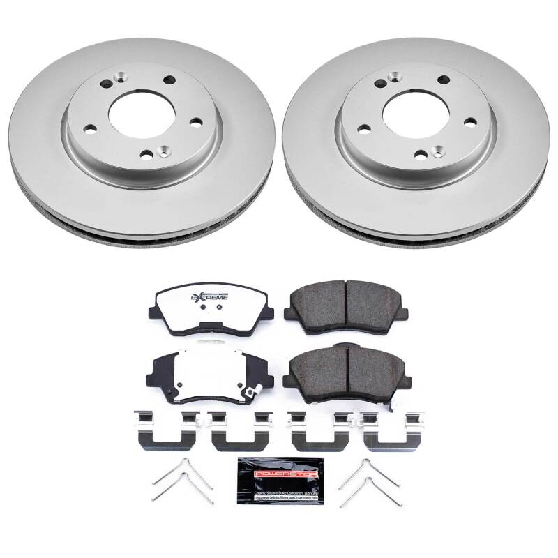 Power Stop 17-20 Hyundai Elantra Front Z36 Coated Truck & Tow Brake Kit