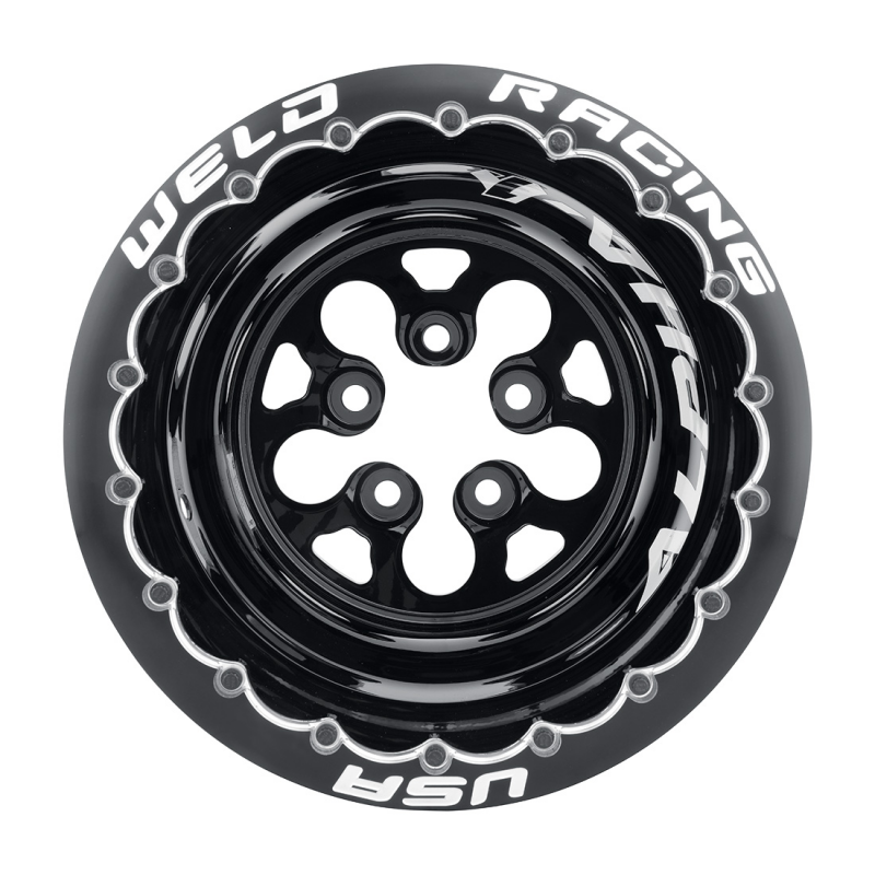 Weld Alpha-1 15x14 / 5x4.5 / 4 BS / 3.18 HB - Gloss Black Center - Gloss Black Shell - DBL MT Wheel