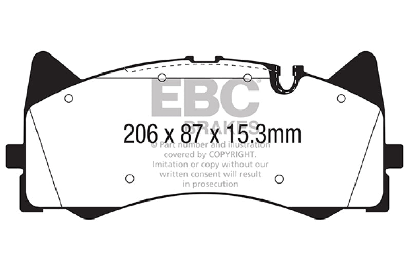 EBC 2015+ Mercedes-Benz C63 AMG (W205) 4.0L Twin Turbo Yellowstuff Front Brake Pads