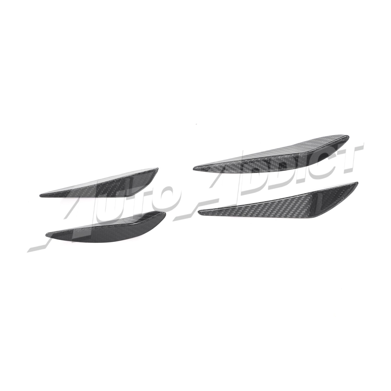 2021-2026 BMW G82 G83 M4 Dry Gloss Double Sided Carbon Fiber Front Bumper Canards 4pcs