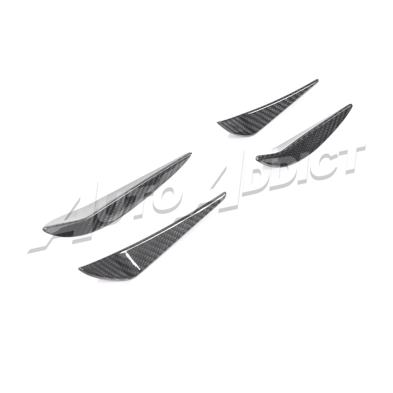 2021-2026 BMW G82 G83 M4 Dry Gloss Double Sided Carbon Fiber Front Bumper Canards 4pcs