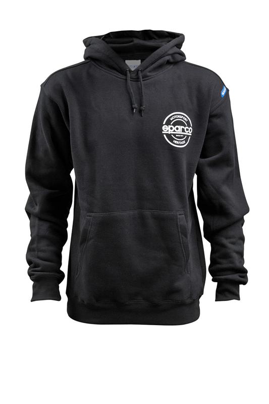 Sparco Swtshrt Hooded S-Seal Blk Xsml