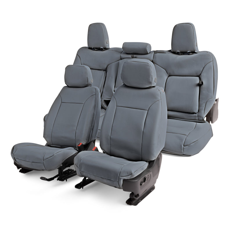 Covercraft 19-21 Chevrolet Silverado/ Leatherette PrecisionFitFront Row Seat Covers - Med Grey