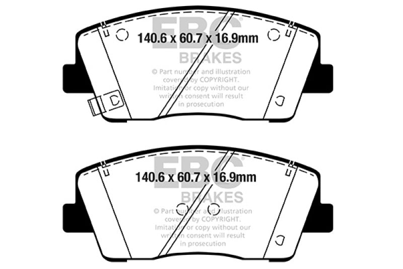 EBC 19+ Genesis G70 2.0L Turbo Ultimax Front Brake Pads