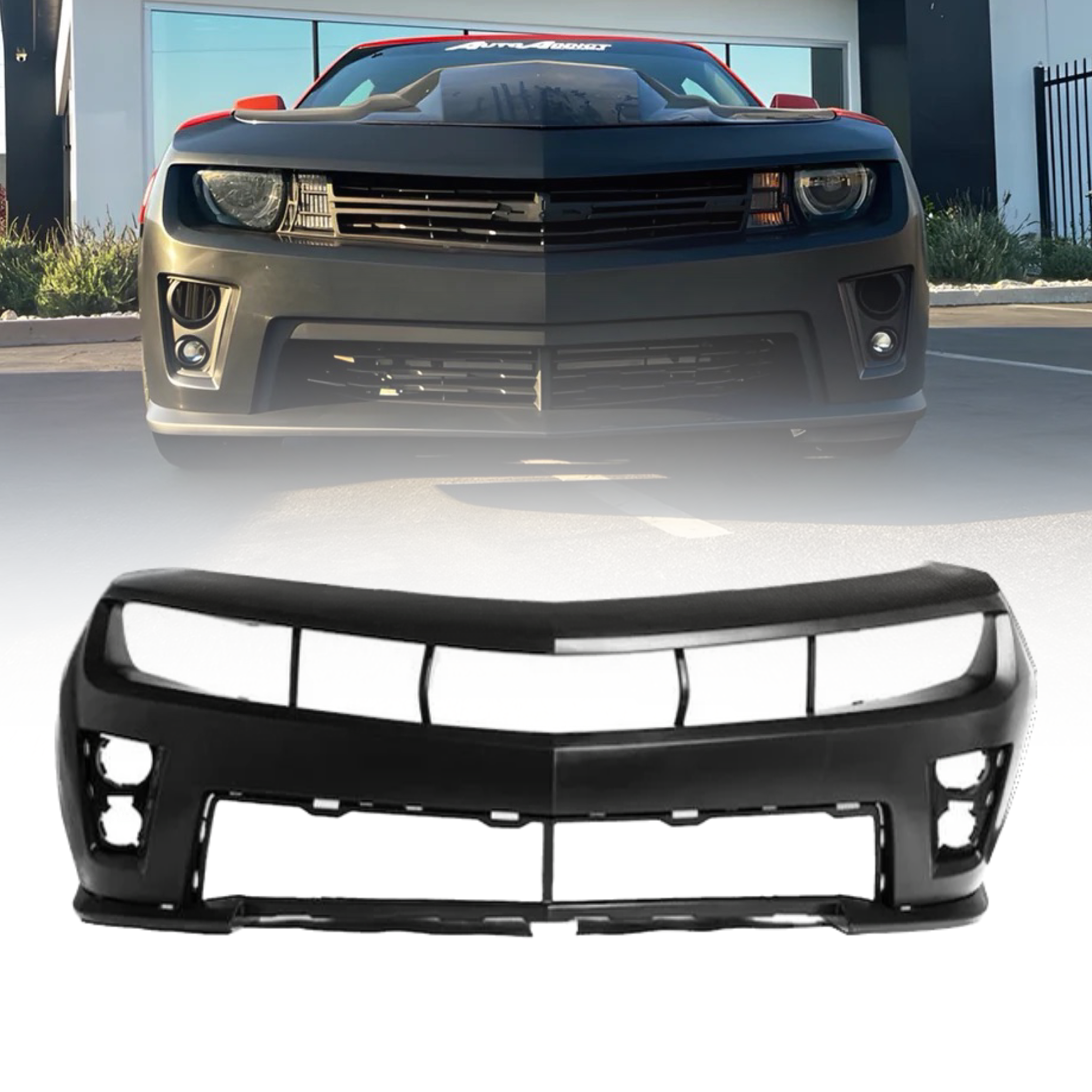 2010-2013 Chevy Camaro ZL1 Package Front Bumper Conversion Full Kit Flat BLK