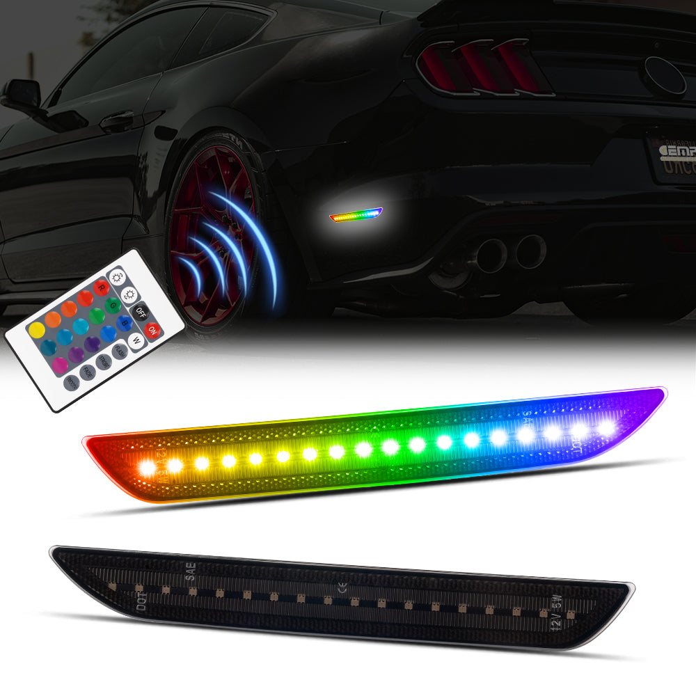 2015-2023 Mustang S550 RGB Smoked LED Side Marker