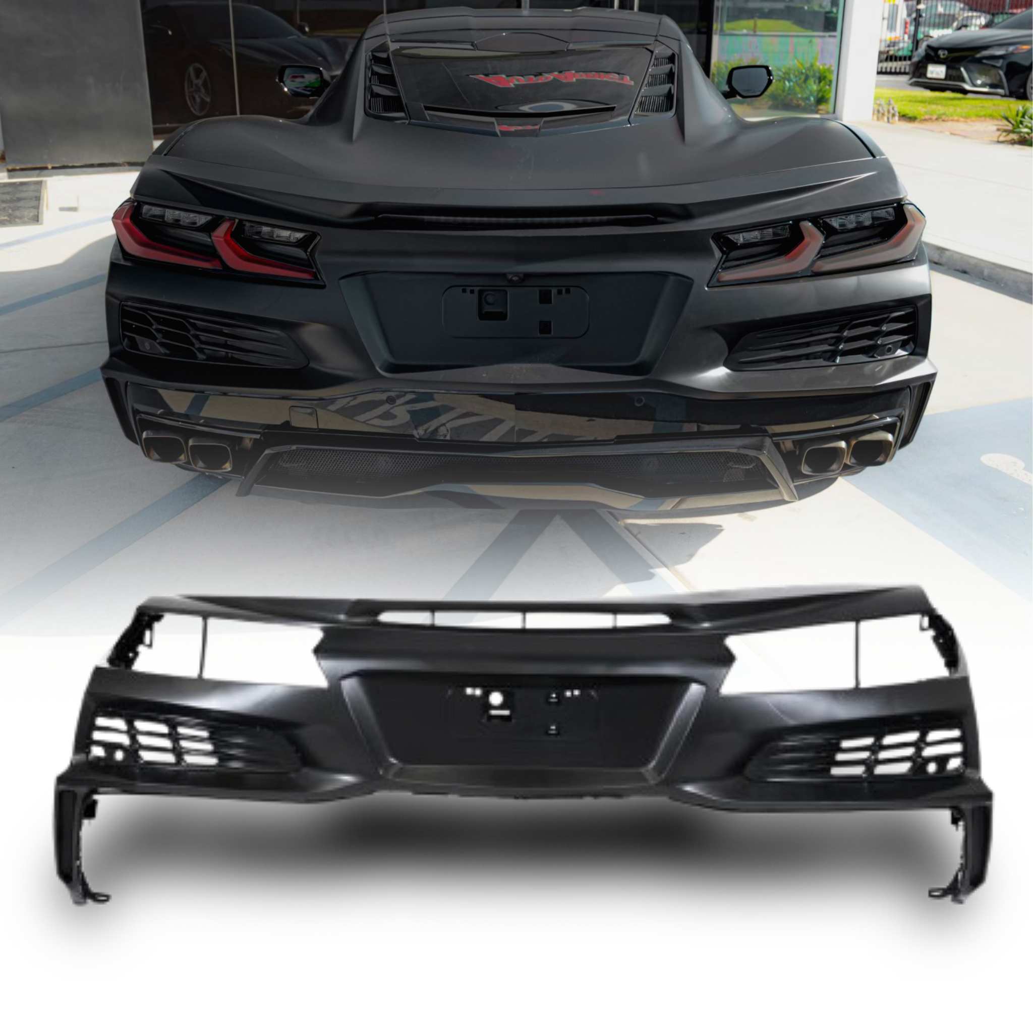 Kit de conversión de parachoques trasero para paquete de pista Corvette C8 Stingray Z06 2020-2024 