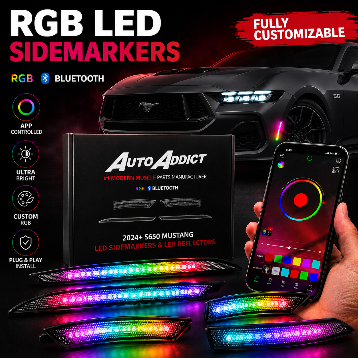 2024-2026-mustang-s650-rgb-bluetooth-side-markers-rear-diffuser-reflectors-6pc-kit