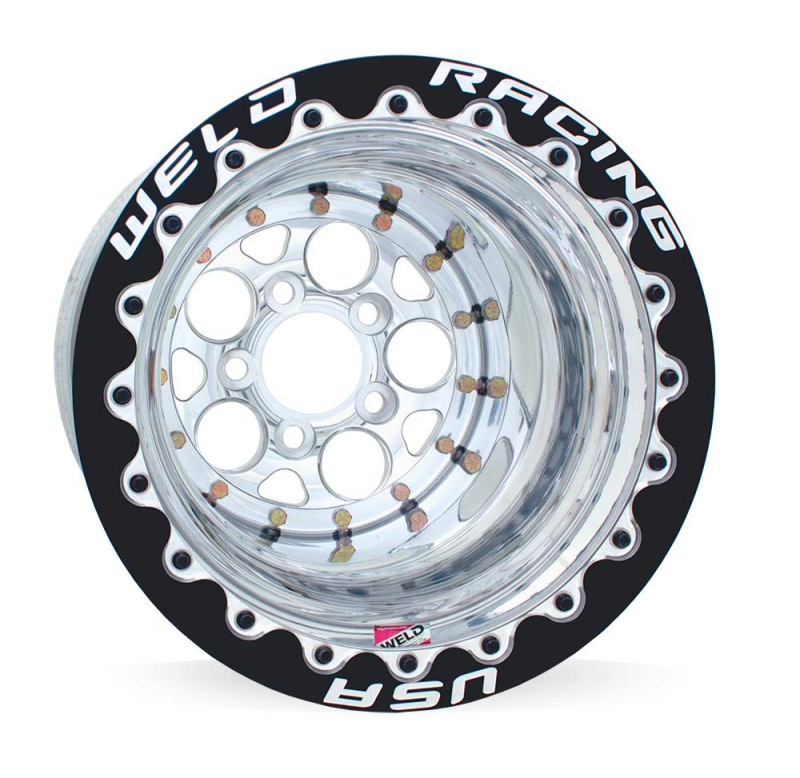 Weld Magnum 15x16 / 5x4.5 / 4 BS / 3.18 HB - Polished Center - Polished Shell - Black SBL MT Wheel