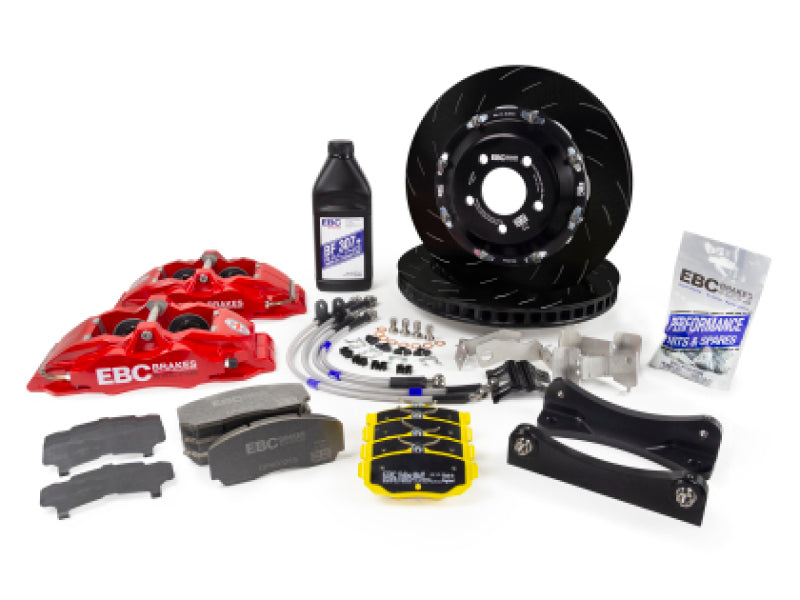 EBC Racing 02-09 Nissan 350Z 3.5L Red Apollo-6 Calipers 355mm Rotors Front Big Brake Kit