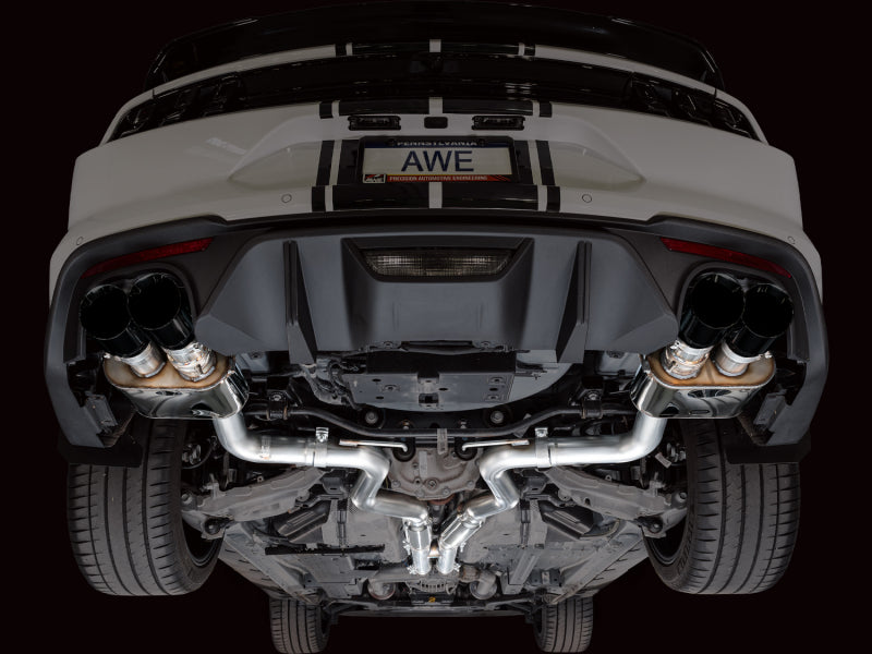 AWE 18-23 S550 Mustang GT SwitchPath Exhaust - Diamond Black Tips