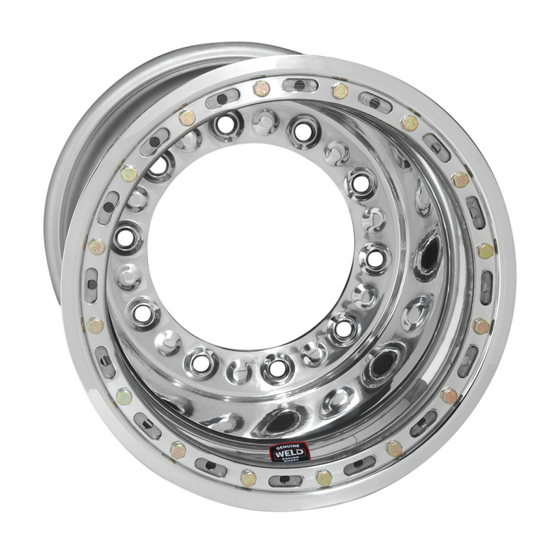 Weld Wide 5 HS 15x14 / 5x10.25 / 3 BS - Polished Shell - Black Mod OBL - Polished Cover Wheel