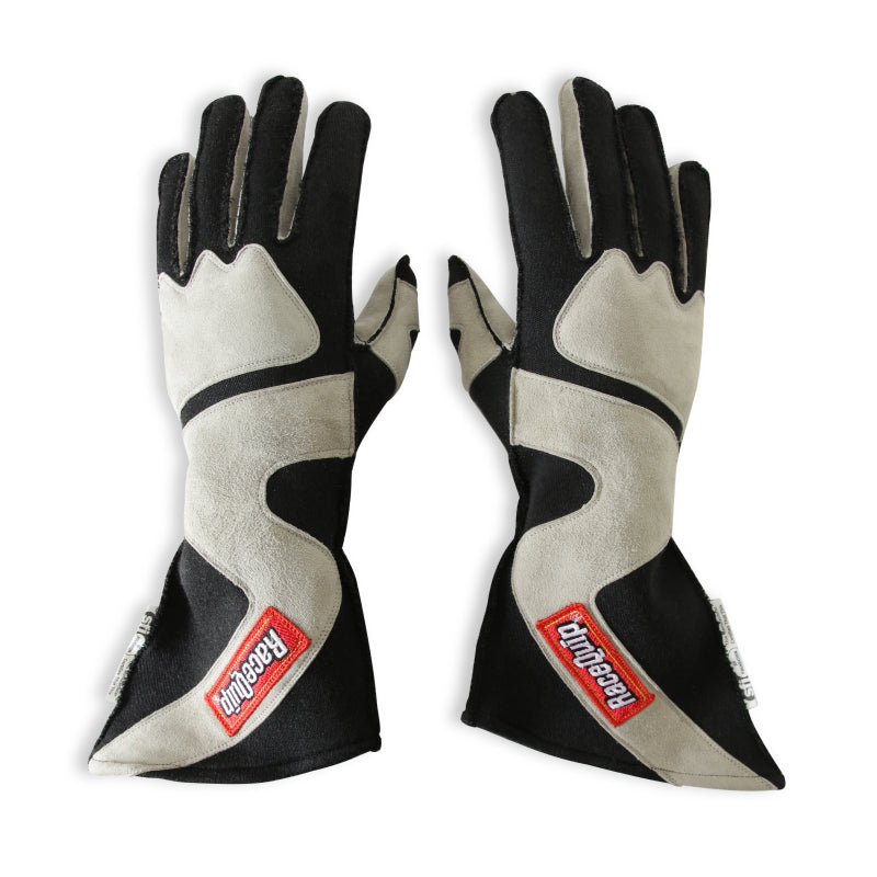 RaceQuip SFI-5 Gray/Black XL Outseam Angle Cut Glove