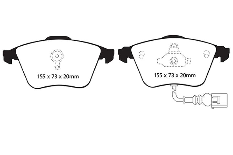EBC 12-14 Volkswagen Golf R 2.0 Turbo Greenstuff Front Brake Pads