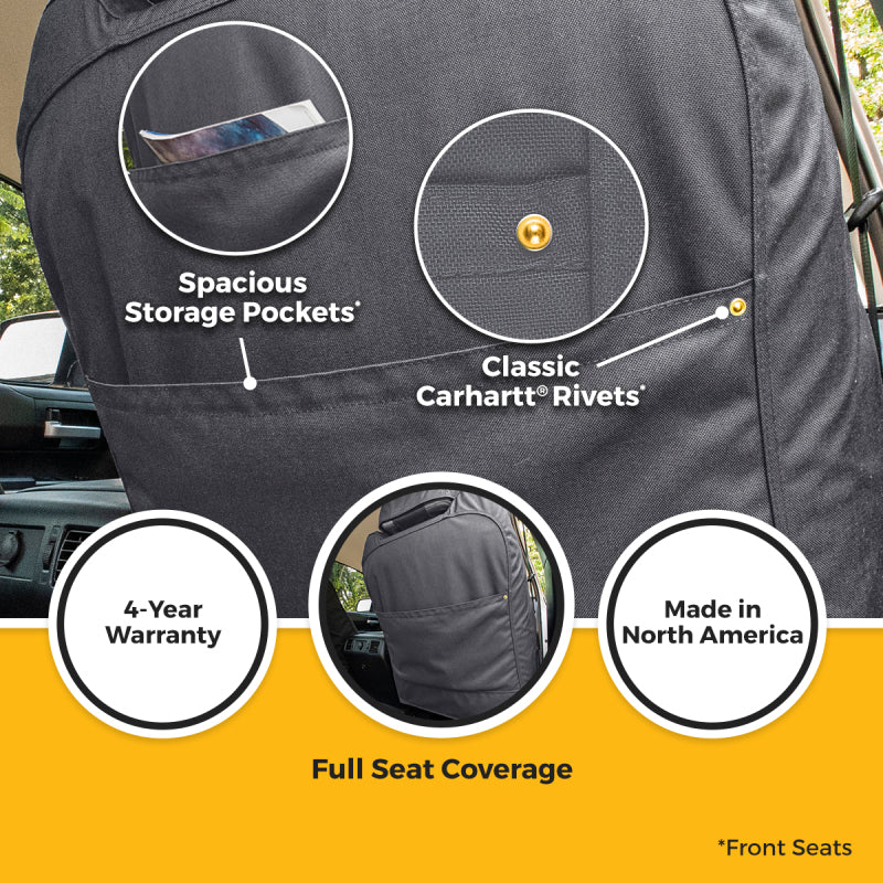 Covercraft 19-25 Chevrolet Silverado Carhartt Super Dux SeatSaver Frnt Row Custom Seat Cvr - Gravel