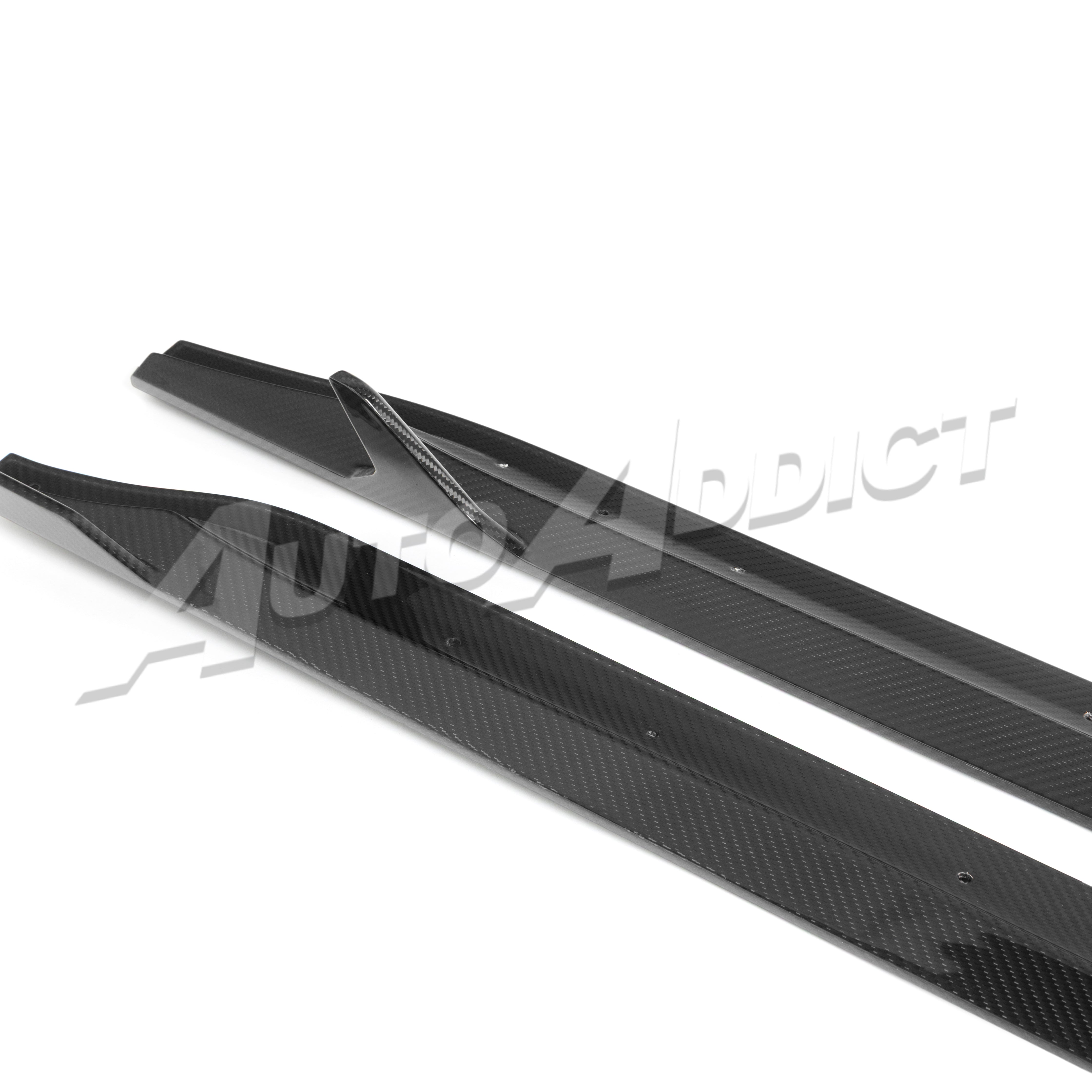 2021-2026 BMW G80 M3 Dry Gloss Double Sided Carbon Fiber V1 Side Skirts Pair
