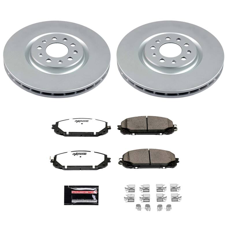 Power Stop 14-15 Jeep Cherokee Front Z36 Coated Truck & Tow Brake Kit