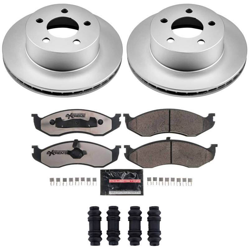 Power Stop 90-99 Jeep Cherokee Front Z36 Coated Truck & Tow Brake Kit