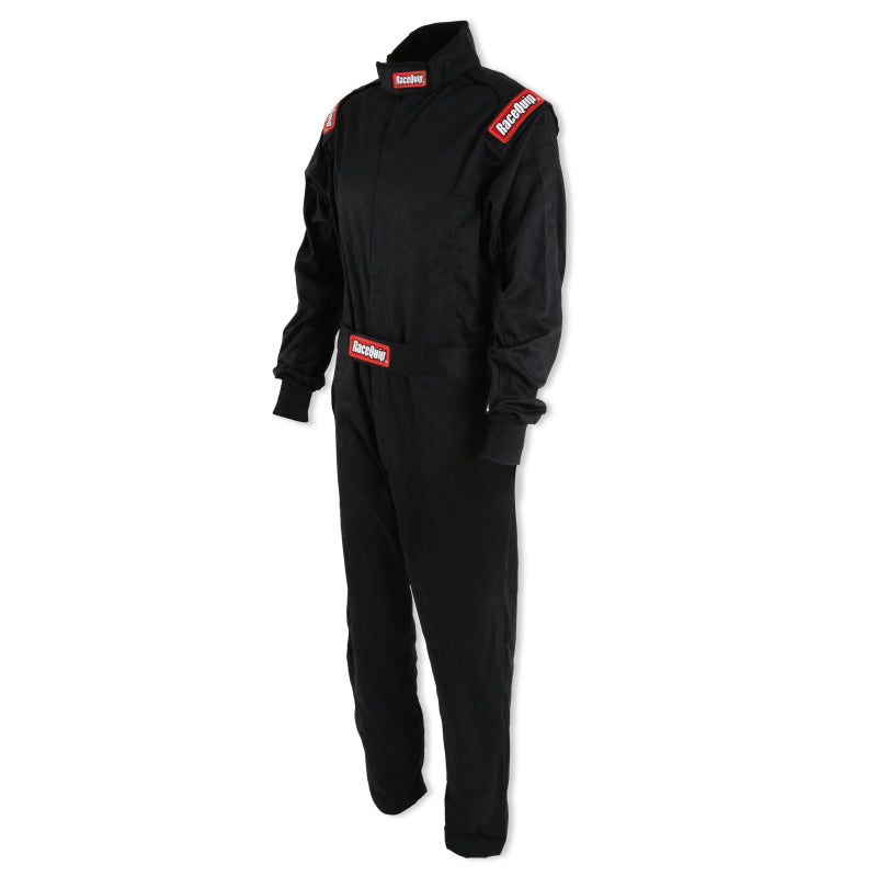 RaceQuip Black Chevron-1 Suit - SFI-1 M Tall