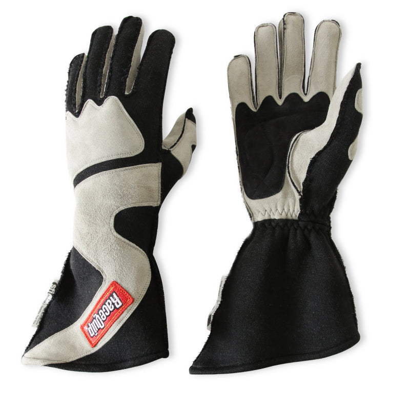RaceQuip SFI-5 Gray/Black XL Outseam Angle Cut Glove