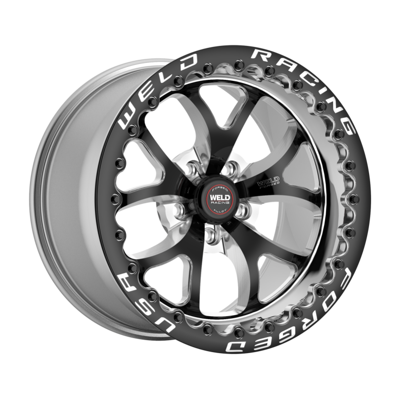 Weld S76 Beadlock 17x10.5/5x120.65/8.3 BS/3.18 HB - Black Center - Polished Shell - Black SBL Wheel
