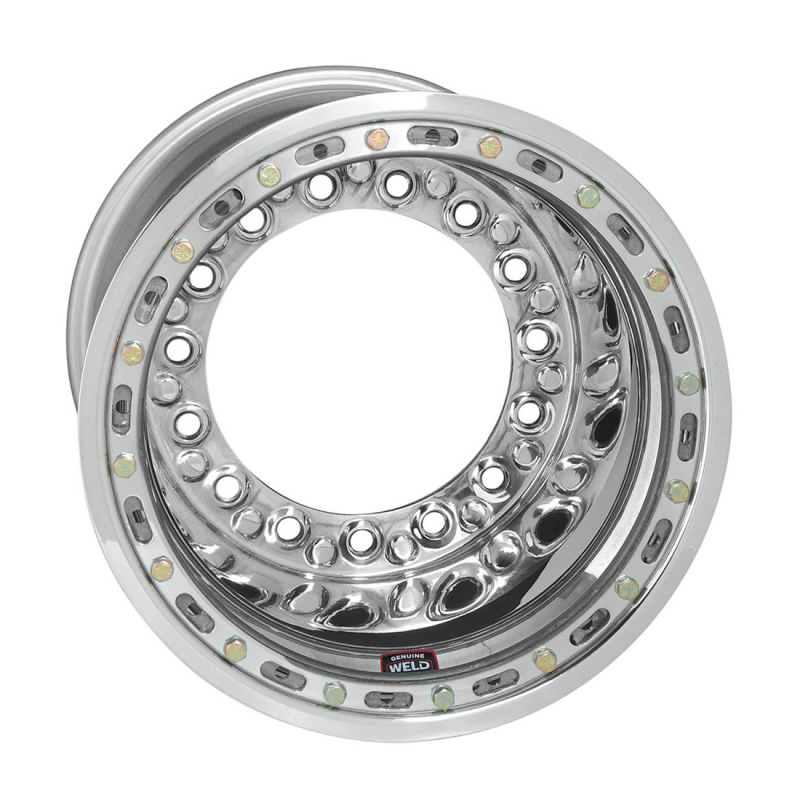 Weld Wide 5 XL 15x14 / 5x10.25 / 4 BS - Polished Shell - Polished OBL Wheel