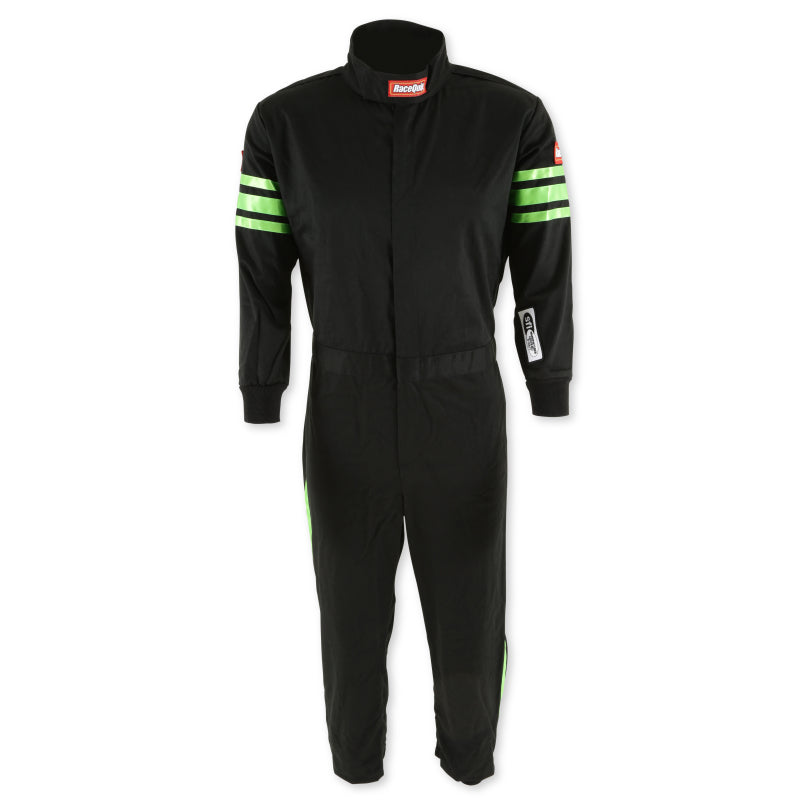 RaceQuip Green Trim SFI-1 JR. Suit - Kids XSM