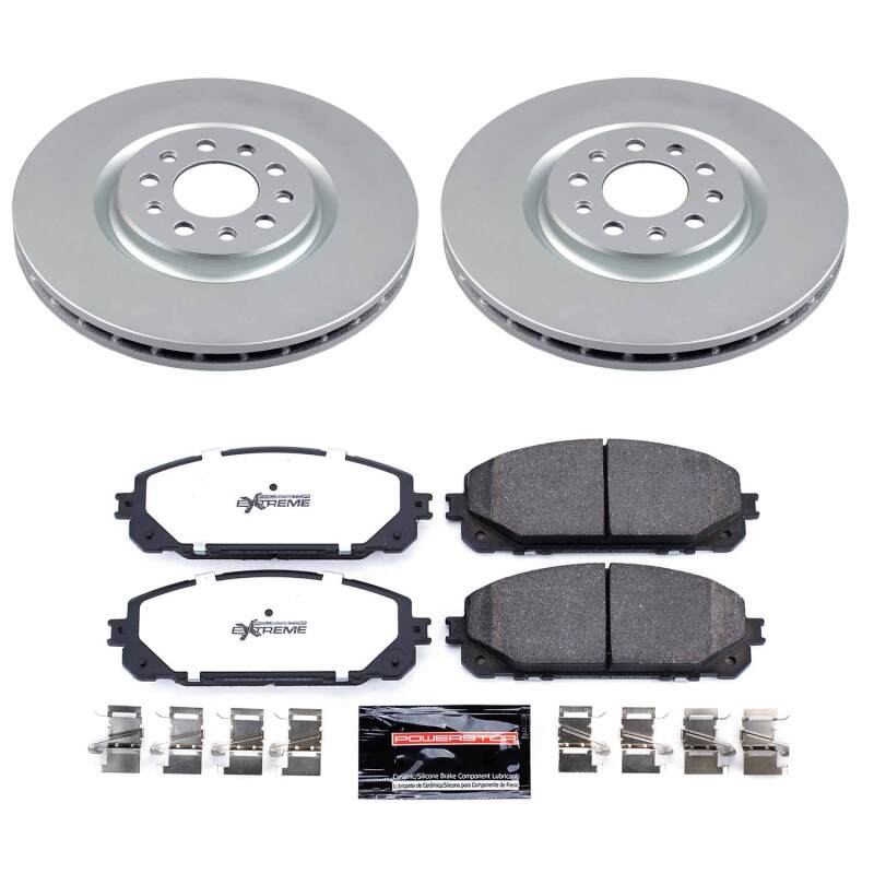 Power Stop 16-23 Jeep Cherokee Front Z36 Coated Truck & Tow Brake Kit