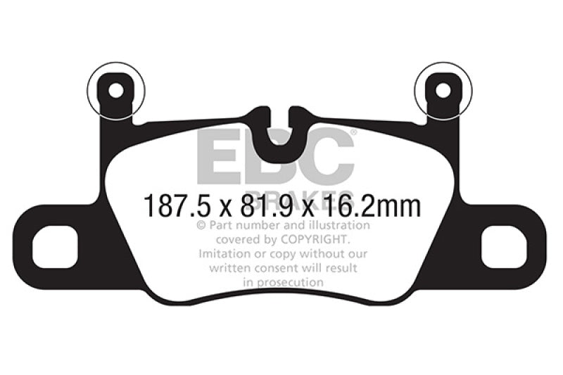 EBC 2016+ Porsche 911 (991/2 w/Cast Iron Rotors) 3.0TT Carrera Redstuff Rear Brake Pads