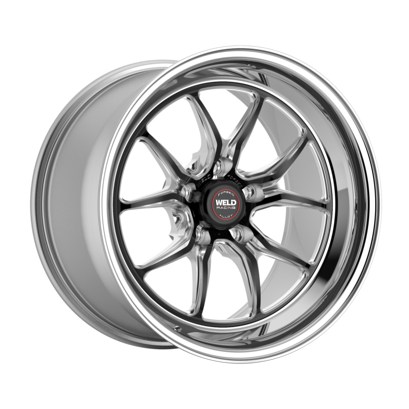 Weld S85 15x10 / 5x114.3 / 6.5 BS / 3.18 HB - Black Center - Polished Shell - Non-BL Wheel