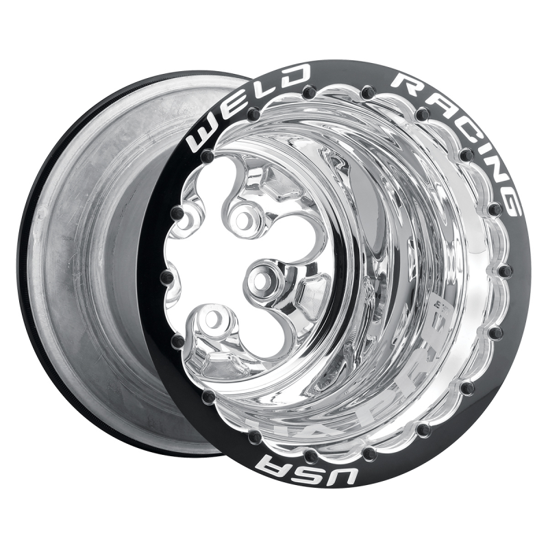 Weld Alpha-1 Pro 15x14 / 5x5 / 2 BS / 3.5 HB - Polished Center - Polished Shell - DBL MT Wheel
