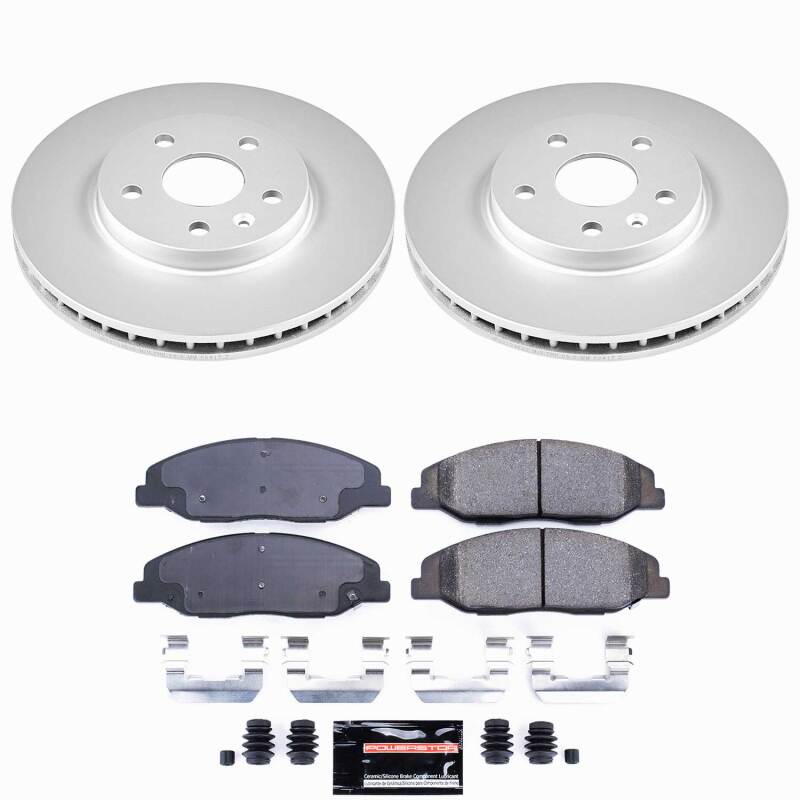 Power Stop 08-14 Cadillac CTS Front Z23 Coated Brake Kit