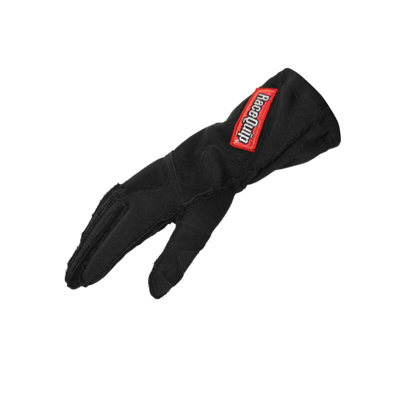 RaceQuip 356 Series 2 Layer Nomex Outseam Race Gloves SFI 3.3 / 5 All Black & Black 2X-Large
