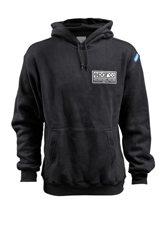 Sparco Swtshrt Hooded Heritage Blk Sm