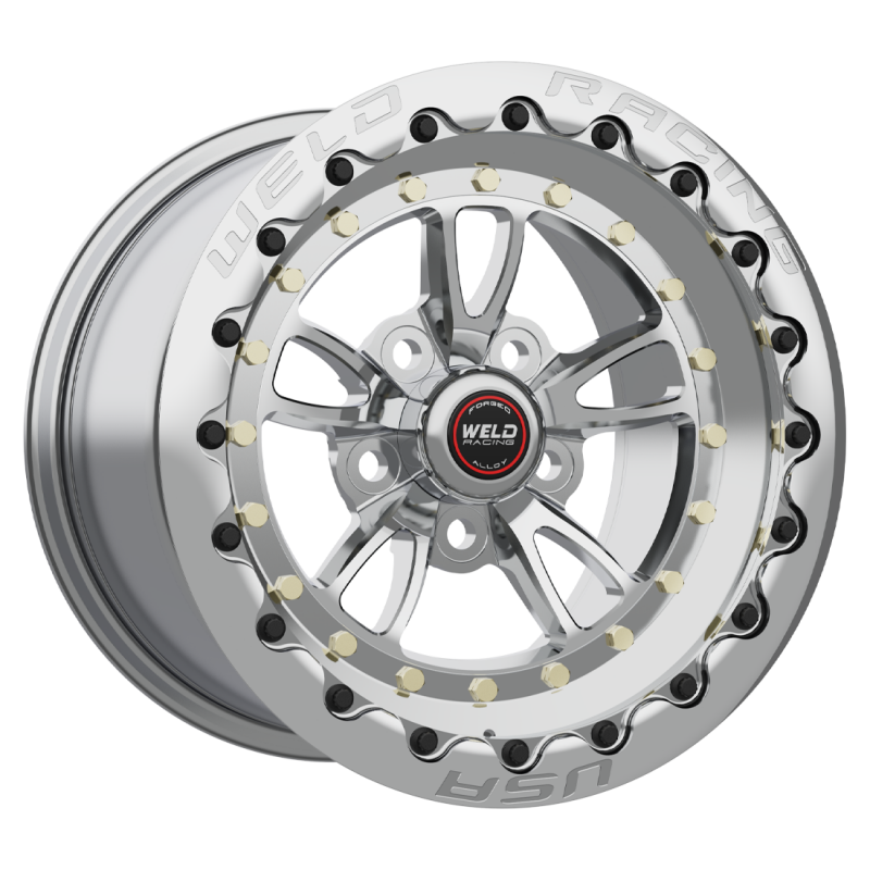 Weld Full Throttle Beadlock 15x10/5x4.5/7.5 BS/3.18 HB-Polished Cntr-Pol. Shell-Pol. SBL MT Wheel