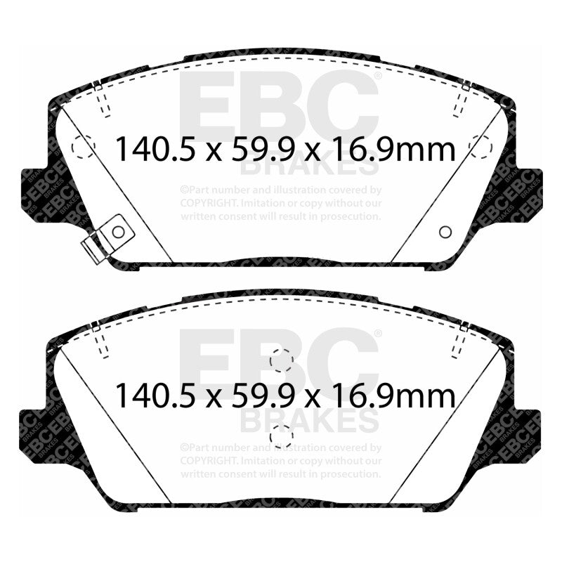 EBC 2017+ Kia Cadenza 3.3L Greenstuff Front Brake Pads