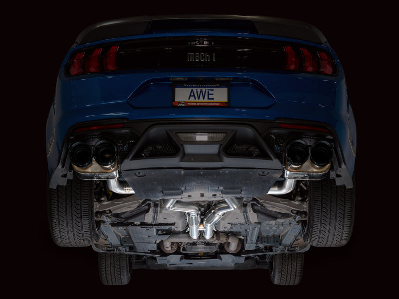 AWE Tuning 21-23 Ford Mustang Mach 1 SwitchPath Cat Back Exhaust w/ Quad Diamond Black Tips