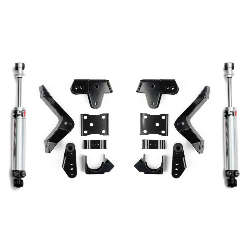 QA1 2019+ Chevrolet Silverado / GMC Sierra 1500 Double Adjustable 4/5in Lowering Kit w/ Spindles