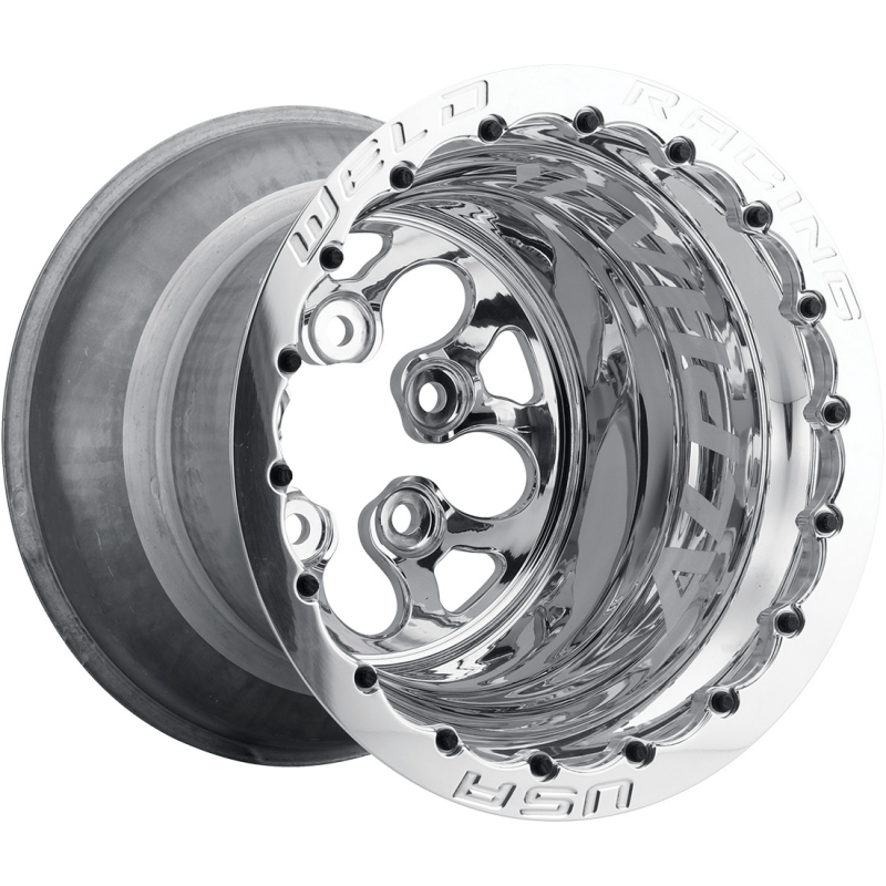 Weld Alpha-1 15x10 / 5x4.75 / 4 BS / 3.18 HB - Polished Center - Polished Shell - DBL MT Wheel