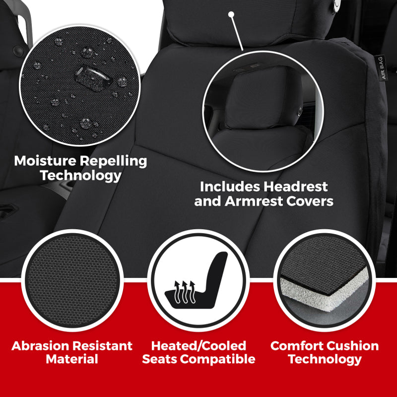 Covercraft 19-24 Chevy Silverado Endura PrecisionFit Custom Front Row Seat Covers - Charcoal/Silver