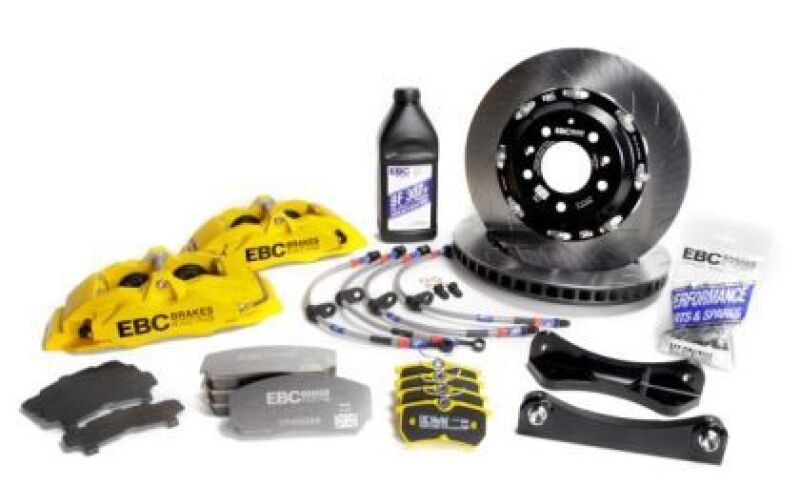 EBC Racing 17-24 Suzuki Swift 1.4T Hybrid Yellow Apollo-4 Calipers 330mm Rotors Front Big Brake Kit