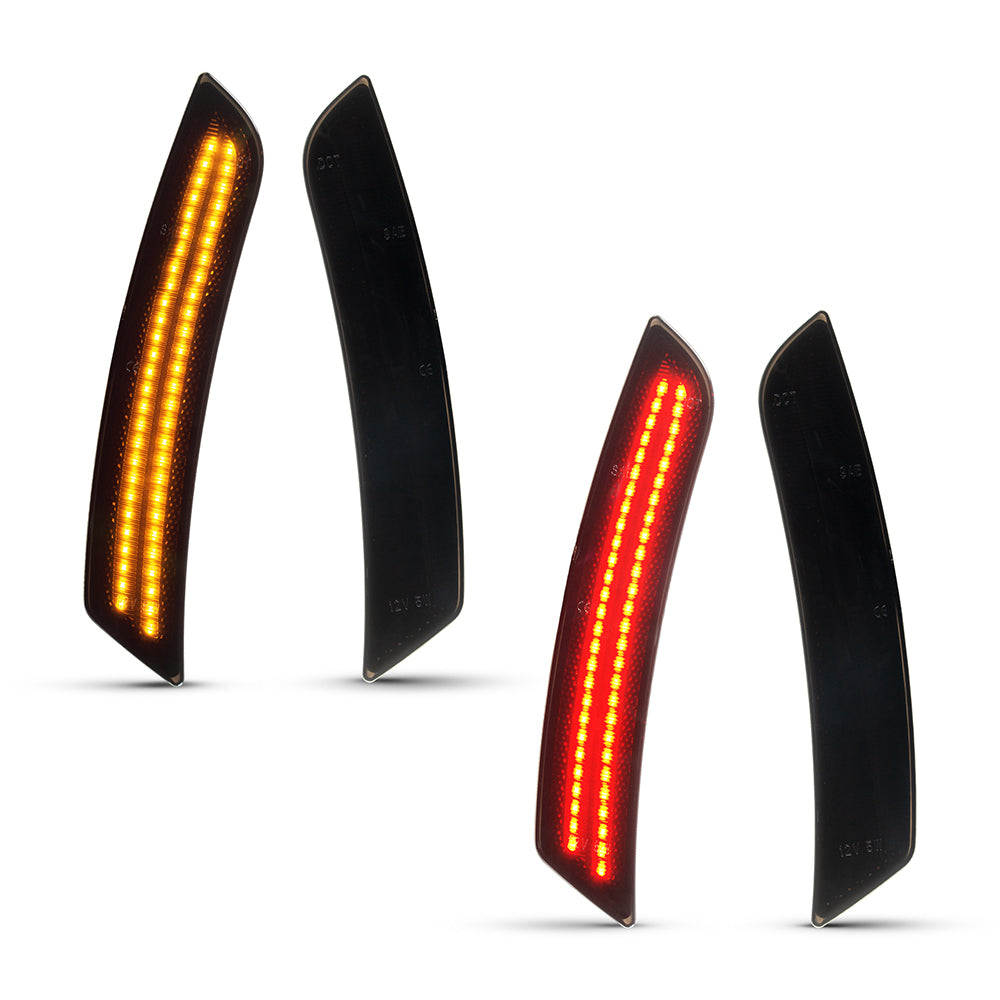 Luces LED laterales con carcasa negra para Chevrolet Camaro LT, RS, SS y ZL1 2016-2024 